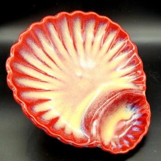 Red Airbrushed Shell - 2 Divider Dish (Chip 'n Dip)