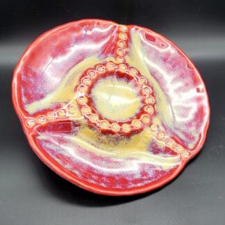 Red Airbrushed Round 4 Divider Dish
