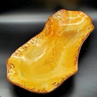 Brown Airbrushed Deep Long Wavy Edge Platter