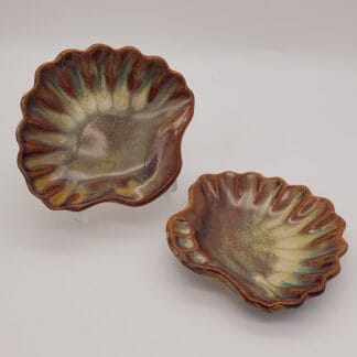 Brown/Cream Airbrushed Shell Dish