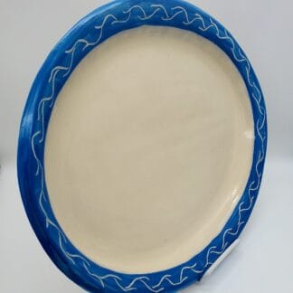Blue Rim Oval Platter