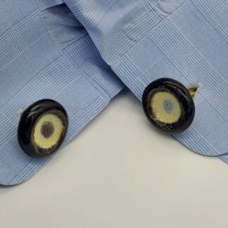 Navy/Cream Center Round Cufflinks