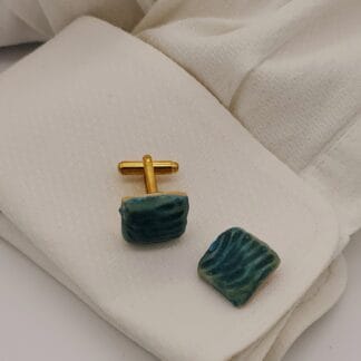 Matt Blue Textured Square Cufflinks