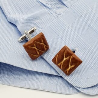 Brown/Cream Matt Textured Square Cufflinks