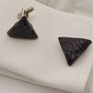 Black Matt Textured Triangle Cufflinks