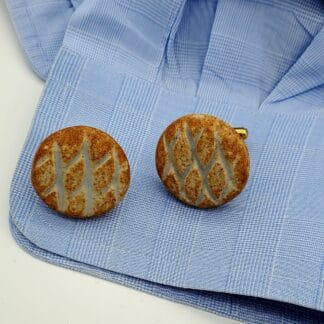 Stoney Brown/Gray Textured Round Cufflinks