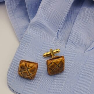 Light Brown/Cream Airbrushed Textured Square Cufflinks