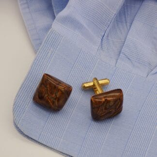 Dark Brown Airbrushed Textured Square Cufflinks