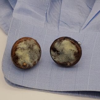 Brown/Cream Airbrushed Round Cufflinks