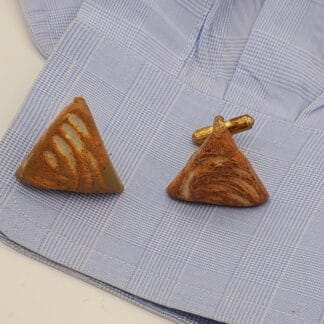 Tan/Grey Matt Textured Triangle Cufflinks