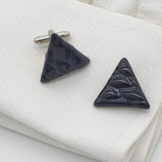Black/Blue Textured Triangle Cufflinks