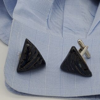 Black/Blue Textured Triangle Cufflinks