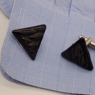 Deep Brown Textured Triangle Cufflinks