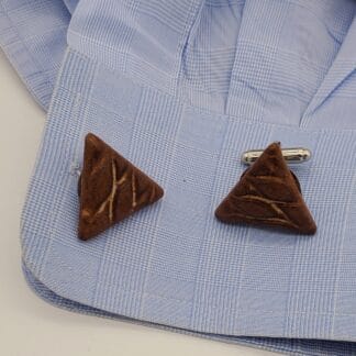 Brown Matt Textured Triangle Cufflinks