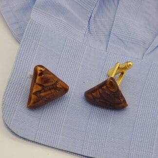 Raisin Textured Triangle Cufflinks