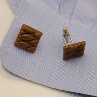 Tan Textured Square Cufflinks