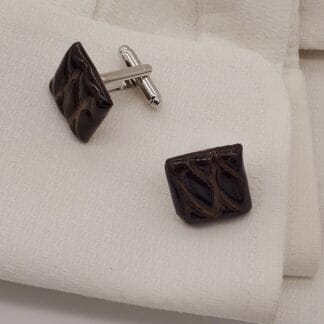 Brown Textured Square Cufflinks