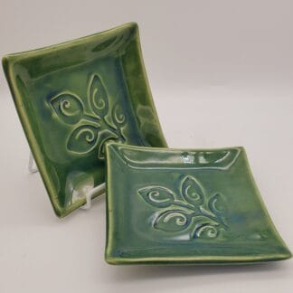 Green Leaf Square Dish