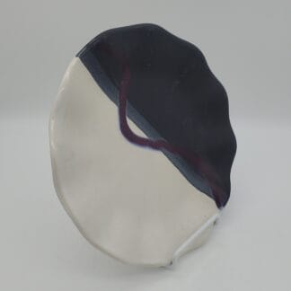 Black Matt/White/Purple Splash Ruffled Plate