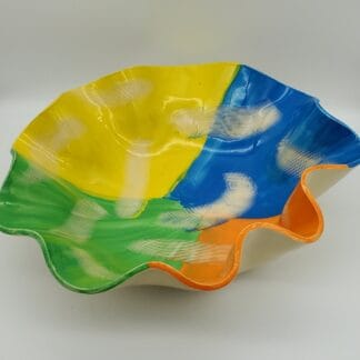 Blue/Orange/Green/Yellow Wavy Bowl (X-Large)