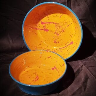 Blue/Mustard/Red Splash Bowl Set